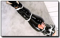 Ganzkrper Latex Bondage in schwarz